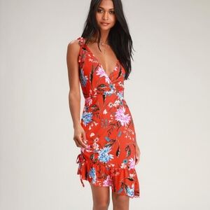 Ali & Jay Red Floral Midi Dress